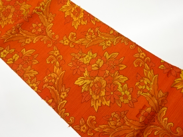 JAPANESE KIMONO / VINTAGE NAGOYA OBI / WOVEN KIKU & FLOWER ARABESQUE